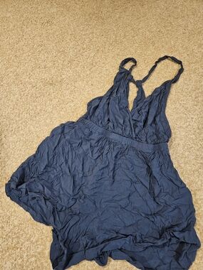Teal Swim Cover Up V Neck Romper